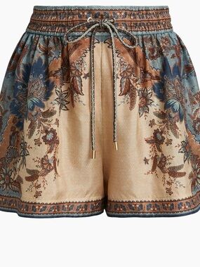 Zimmerman Ascension relaxed Shorts Cream & Blue Indienne floral